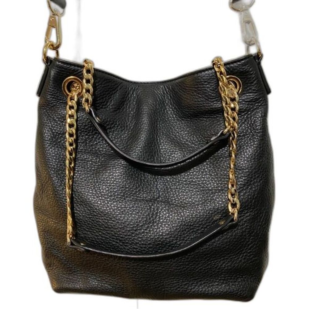 Michael Kors Pebbled Leather Black Crossbody Hobo Bag Purse EUC - Picture 10 of 10